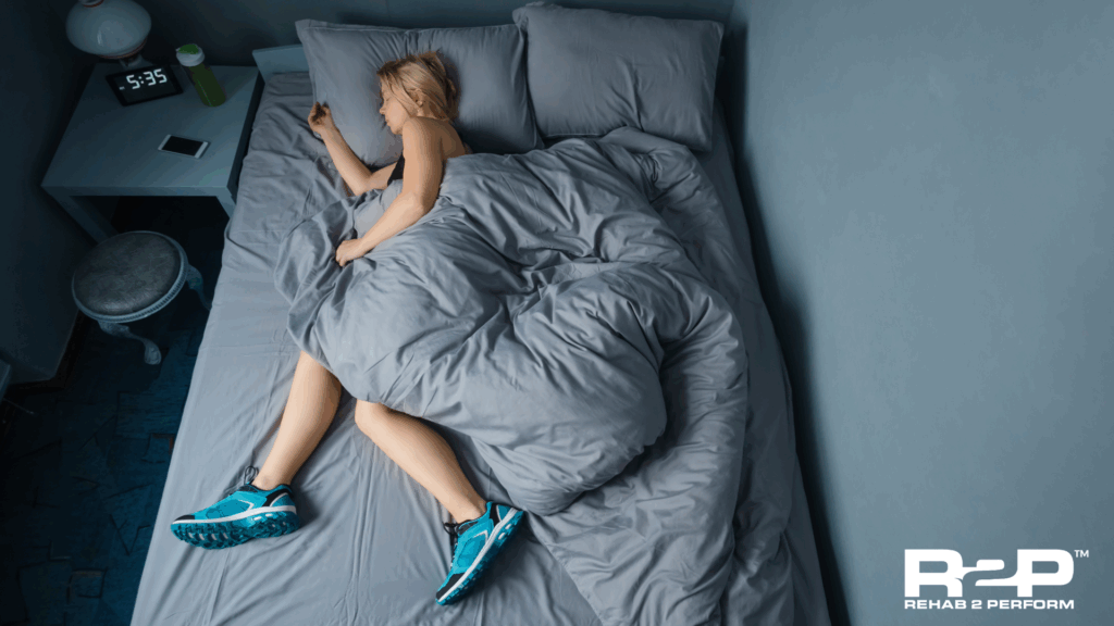 running and sleep connection. runner in bed.